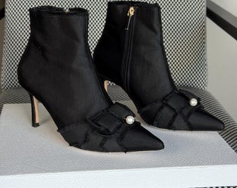 Dior J’ADior Pearl Bow Ankle Boots – Size EU 37