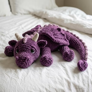 Floppy Drache Häkelanleitung, schlafender Drache Häkelanleitung Microamigurumi, Crochet Floppy Dragon Plushy PDF | ORIGINAL-Muster