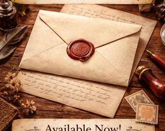 Sealed Wax Envelopes, Snail Mail Stationery Set, Artist Photo, Journal Kit