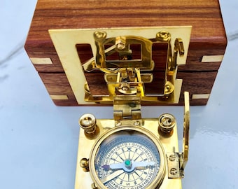 Sundial Compass, Solid Raw Brass, Vintage Brass 3"inch Antique Reproduction