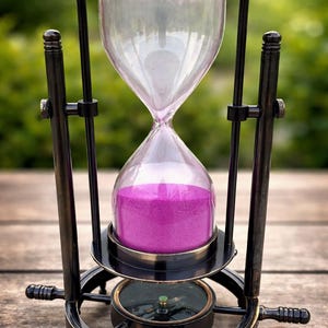 Antique Brass Sand Timer Compass Elegant Vintage Maritime Decor Collectable gift