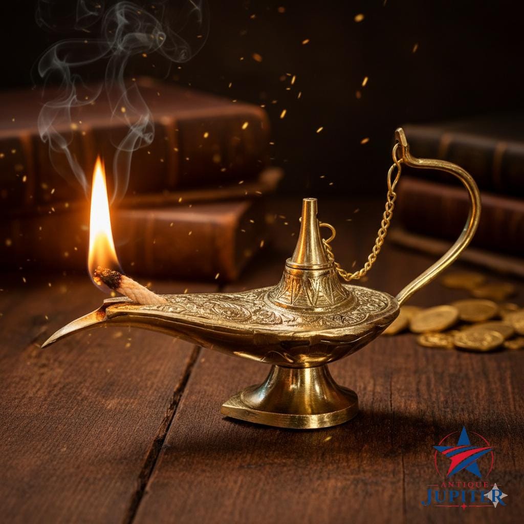 Handcrafted Brass Aladdin Lamp | Vintage Genie Oil Lamp Decor