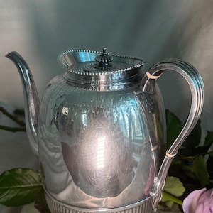 Antike Elkington & Co Versilberte Teekanne Viktorianischer Stil Englische Teekanne Elegantes Serviergeschirr