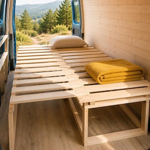 Baupläne für ein Wohnmobilbett | Ausziehbare Lattenrostbank zum Bett (PDF, Sofort-Download)