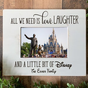 Disney Picture Frame, Personalized Family, Christmas Gift, Family Vacation, Love Laugh Disney, Cute Disney Family Gift, disney trip