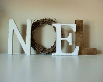 Christmas Decor Noel Letters Mantle Decor Wooden Letters Etsy