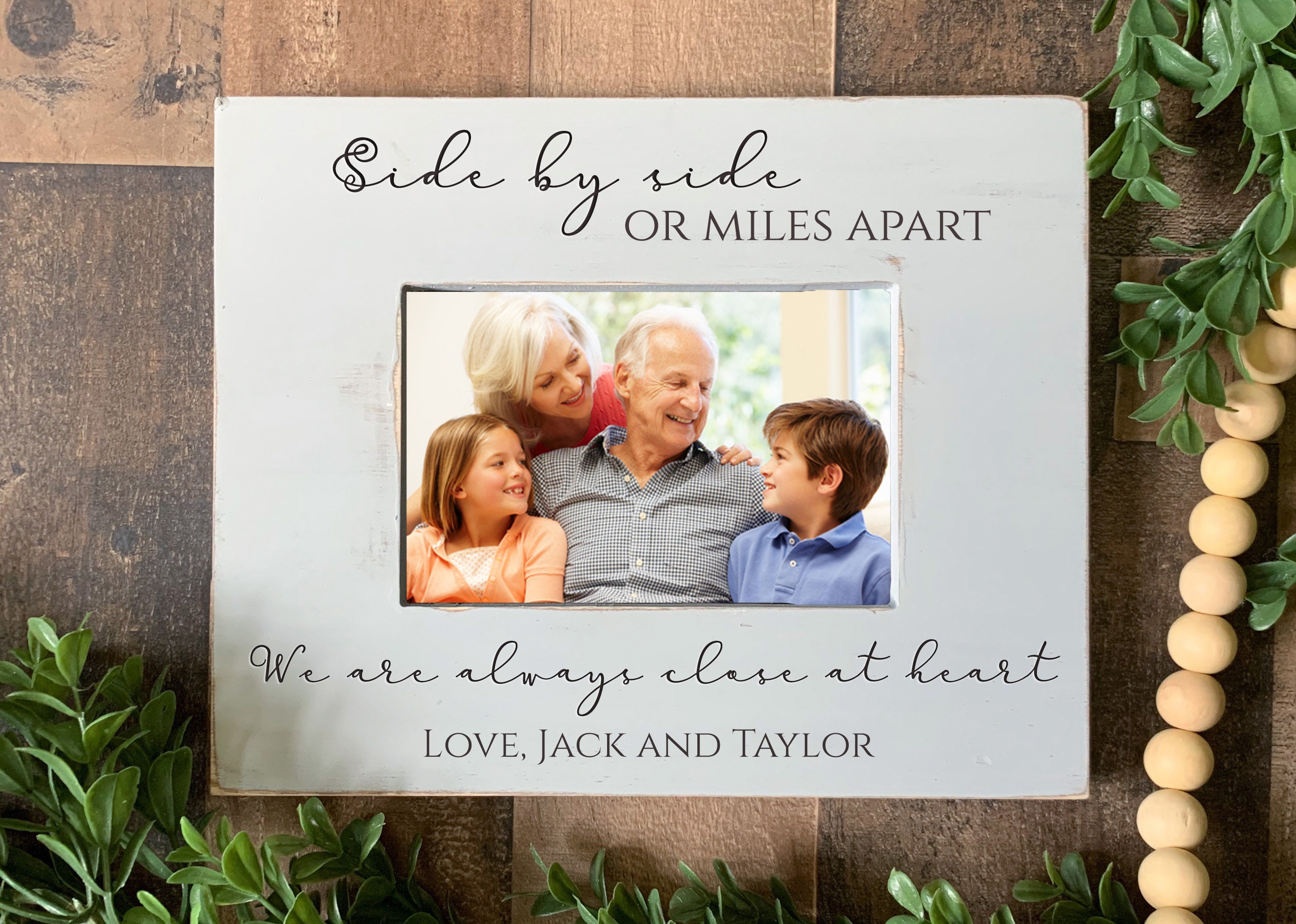 Side by side or miles apart family picture frame gift Etsy