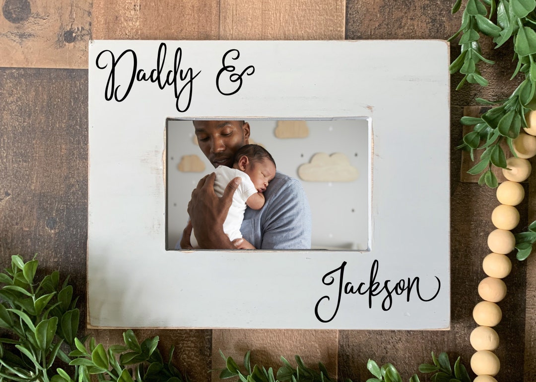 Cornice Portafoto In Legno Con Scritta 'Daddy And Me' - Formato 10x15 Cm - Regalo Per Papà, Prima Volta Con Papà - 3