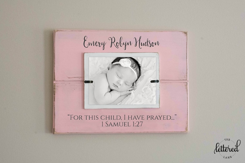 For This Child I Have Prayed Picture Frame Newborn Photo Image 0