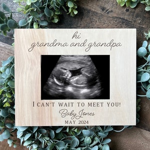 Personalized Ultrasound Photo Frame: Baby Announcement Gift for Grandparents
