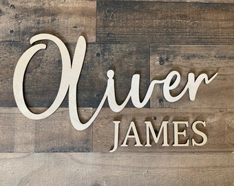 Custom Wood Name Sign, Laser Cut, Over the Crib, Nursery Decor, Personalized