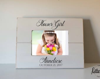 Flower Girl Gift Frame, Picture frame wedding gifts, Junior Bridesmaid, Thank you Picture Frame, photo frame present, custom, personalized