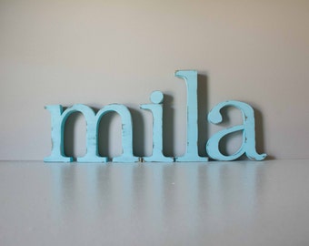 Small Wood Letters for Nursery, Baby Name, Custom, 4-6" tall
