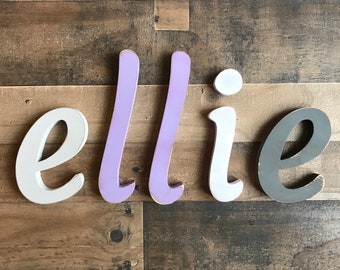 Wood letters for nursery, Baby Name, Individual Wood Letters, Wooden letters, Nursery Decor, Over the crib name sign, painted, custom