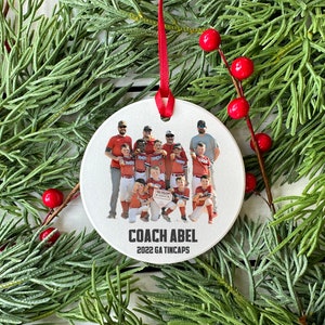 Personalized Baseball Team Photo Christmas Ornament