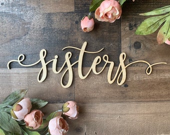 Sisters Sign, Brothers, Siblings Bedroom, Shared Bedroom, Playroom Decor, unfinished