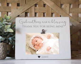 Godmother picture frame from child, godmother gift, godparent frame, godmothers are a blessing, baptism, christening, thank you godmother