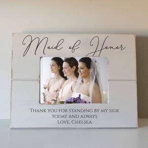 Maid of honor picture frame, matron of honor, best friend wedding frame, bridesmaid picture frame, bridesmaid gift, personalized gift image 1