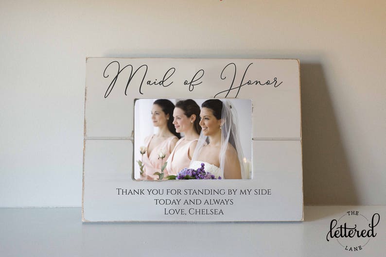 Maid of honor picture frame, matron of honor, best friend wedding frame, bridesmaid picture frame, bridesmaid gift, personalized gift image 1