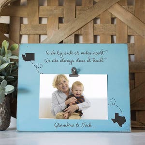 Grandma Picture frame Long Distance gift, Side by side miles apart, Different States, Grandmother gift, Mother&#39;s day gift, from grandchild