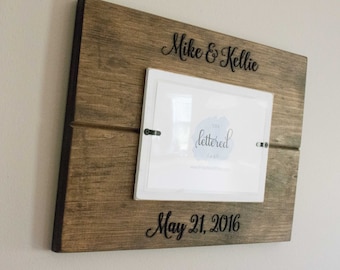 Wedding picture frame, Personalized Wedding date frame, Mr and Mrs frame, distressed, wedding gift, newlywed gift, bridal shower gift