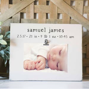 Birth Stats Picture Frame Sign, Newborn picture frame, new baby gift, hospital photo, baby shower gift, birth stats sign, engraved wood