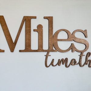 Wooden Name Sign for Over the Crib, Nursery Letters