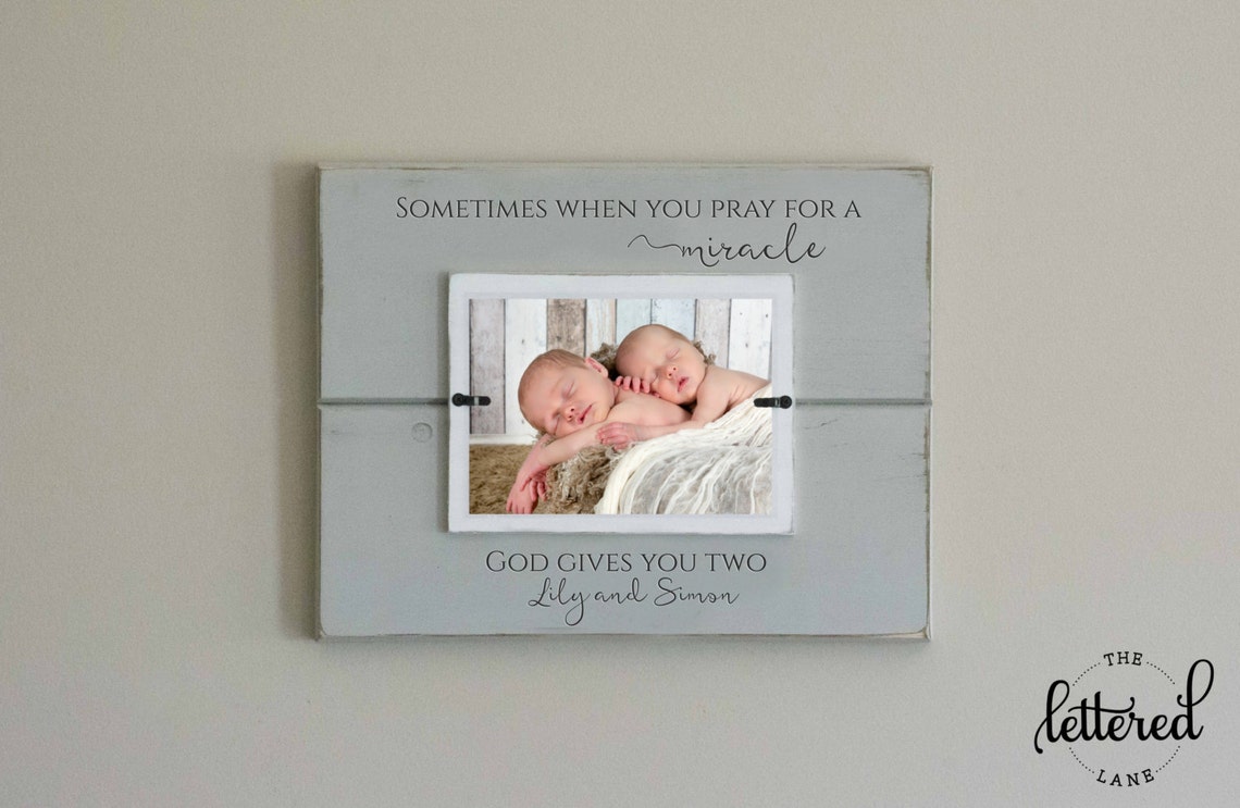 Twins Baby Picture Frame Etsy