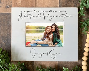 Best friend picture frame gift, personalized, custom friendship present, Christmas, long distance, friend for life