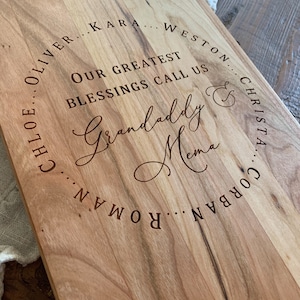 Personalized grandmother cutting board gift, grandchildren names, kitchen decor, mother gift, grandma gift, nana present