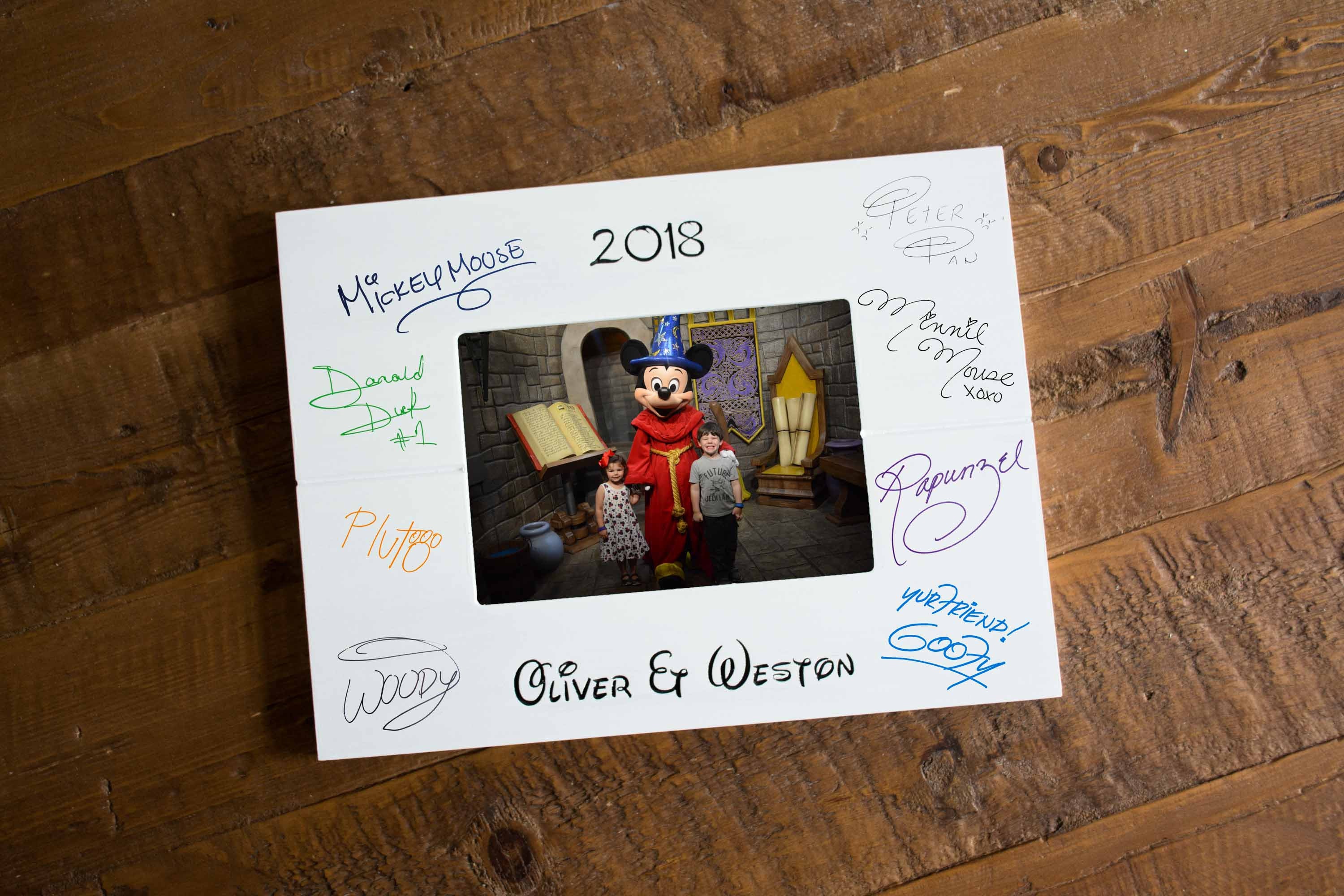 Autograph Picture Frame, Disney Trip Frame, Character Signature Photo Mat,  Disney Character Frame, Disney Autograph Book 