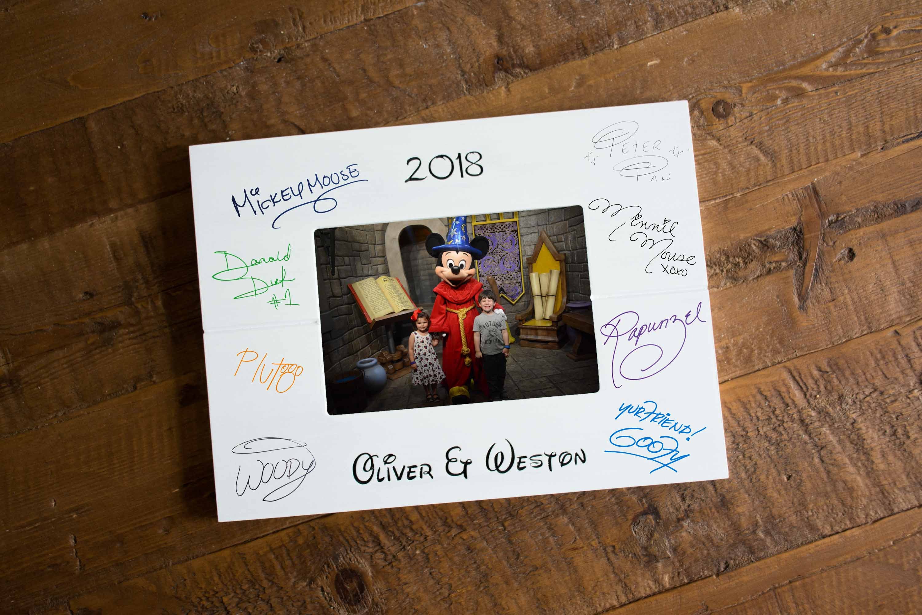 Autograph Picture Frame, Disney Trip Frame, Character