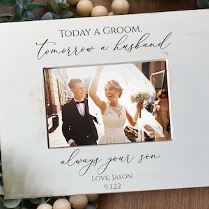 Mother of Groom Gift: Engraved Wedding Picture Frame