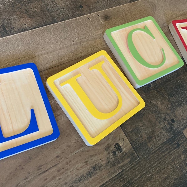 Wood Block Nursery Letters, Baby Name, Individual Wood Letters, Wooden letters over the crib, child play, kids toy