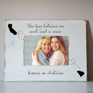 Aunt and Niece Picture Frame, Different States, Long Distance Family Picture Frame, State Frame, New Aunt Photo Display