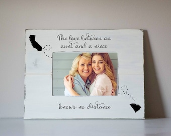 Aunt and Niece Picture Frame, Different States, Long Distance Family Picture Frame, State Frame, New Aunt Photo Display