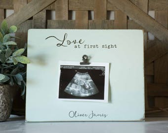 Love at first sight baby frame, ultrasound picture frame, photo, personalized picture frame, newborn gift, baby shower gift