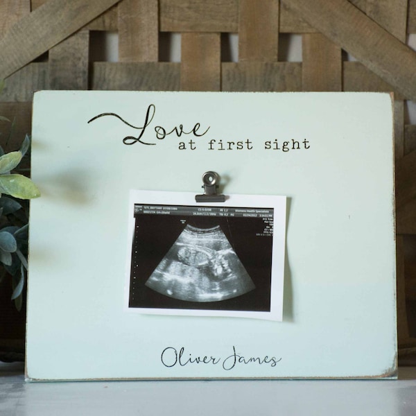 Love at first sight baby frame, ultrasound picture frame, photo, personalized picture frame, newborn gift, baby shower gift