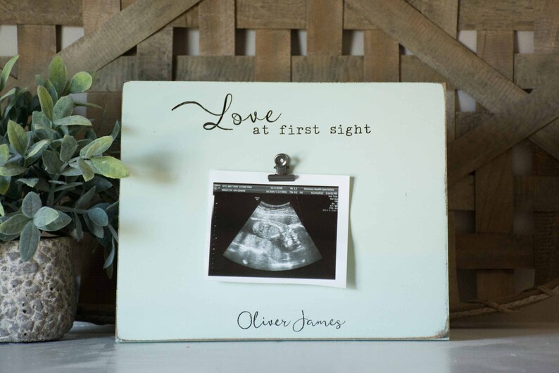 Love At First Sight Baby Frame Ultrasound Picture Photo Personalized Newborn Gift Shower