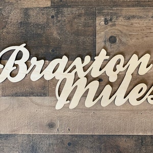 Wood Name Sign for Nursery, Baby, Wood Letters, custom Name cutout, first and middle, Above the crib, display, baseball, sports