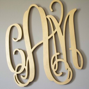 Wood Monogram, Vine, Door Hanger, Nursery Decor, Baby Initials, Distressed Painted Wooden Monogram, Wood Letters