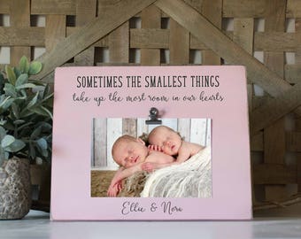 Baby Picture Frame, Winnie the pooh nursery, quote, smallest things take up the most room in your heart, baby shower gift, newborn frame