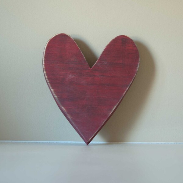 Wood Heart Shabby Chic Nursery Wedding Cottage Home Decor