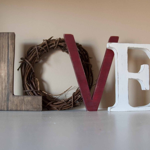 Love Letters, Valentine Decor, Mantle Decor, Gift, Love Sign