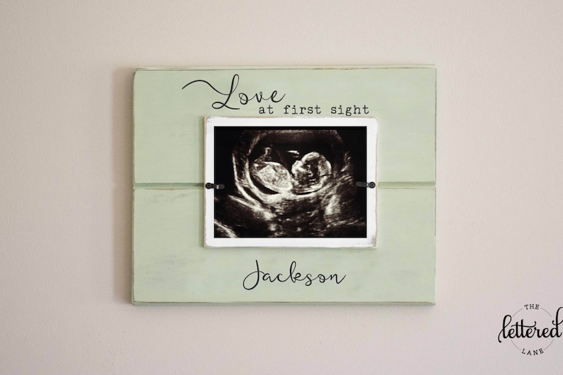 Love At First Sight Baby Frame Ultrasound Picture Photo Personalized Newborn Gift Shower