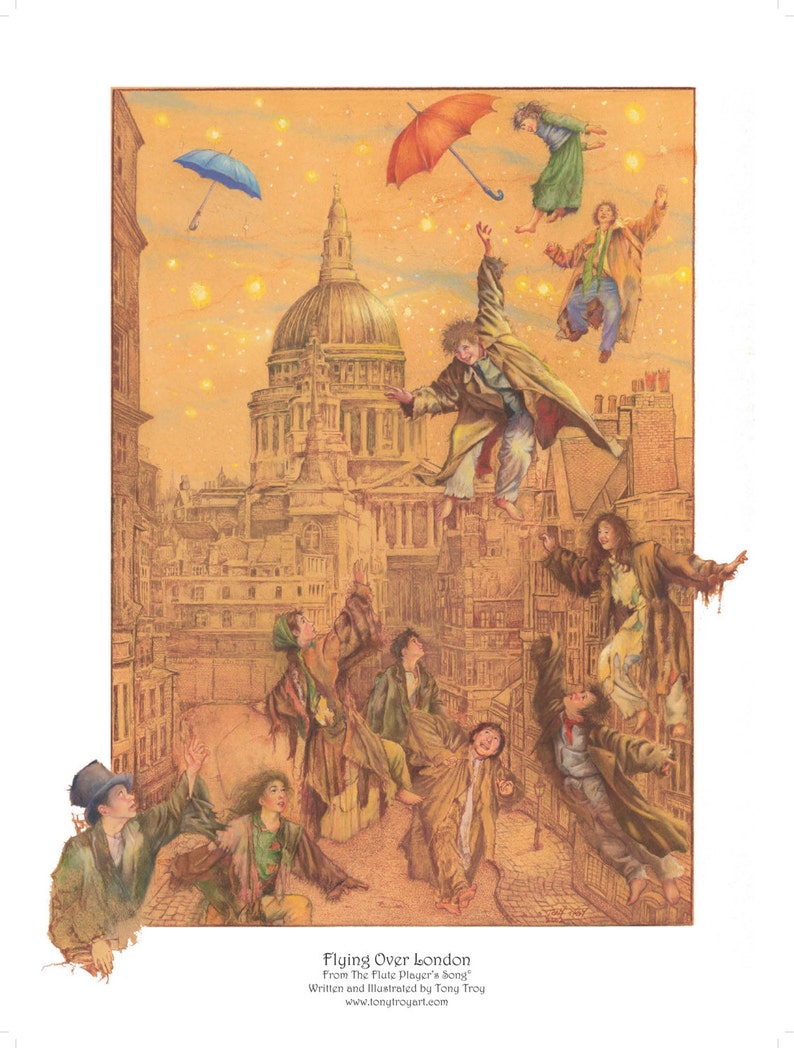 Flying Over London Poster by Tony Troy image 1