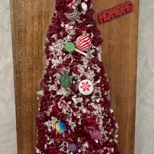 Crushed glass and resin Santa Christmas Tree