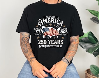America 250th Anniversary Shirt, Patriotic Comfort Colors Tee, Fourth of July Apparel, Semiquincentennial 1776–2026