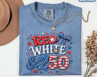 Comfort Colors® 250th Anniversary Shirt, Red White and 250 Shirt, 250 Years Of America Tee, Patriotic 4th of July Gift, USA America Flag Tee