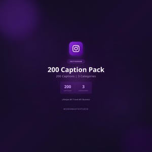 Paquete de 200 frases para Instagram / Motivación, Negocios y Estilo de Vida (Texto)